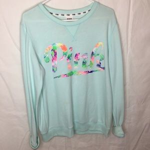 Blue crew neck sweatshirt